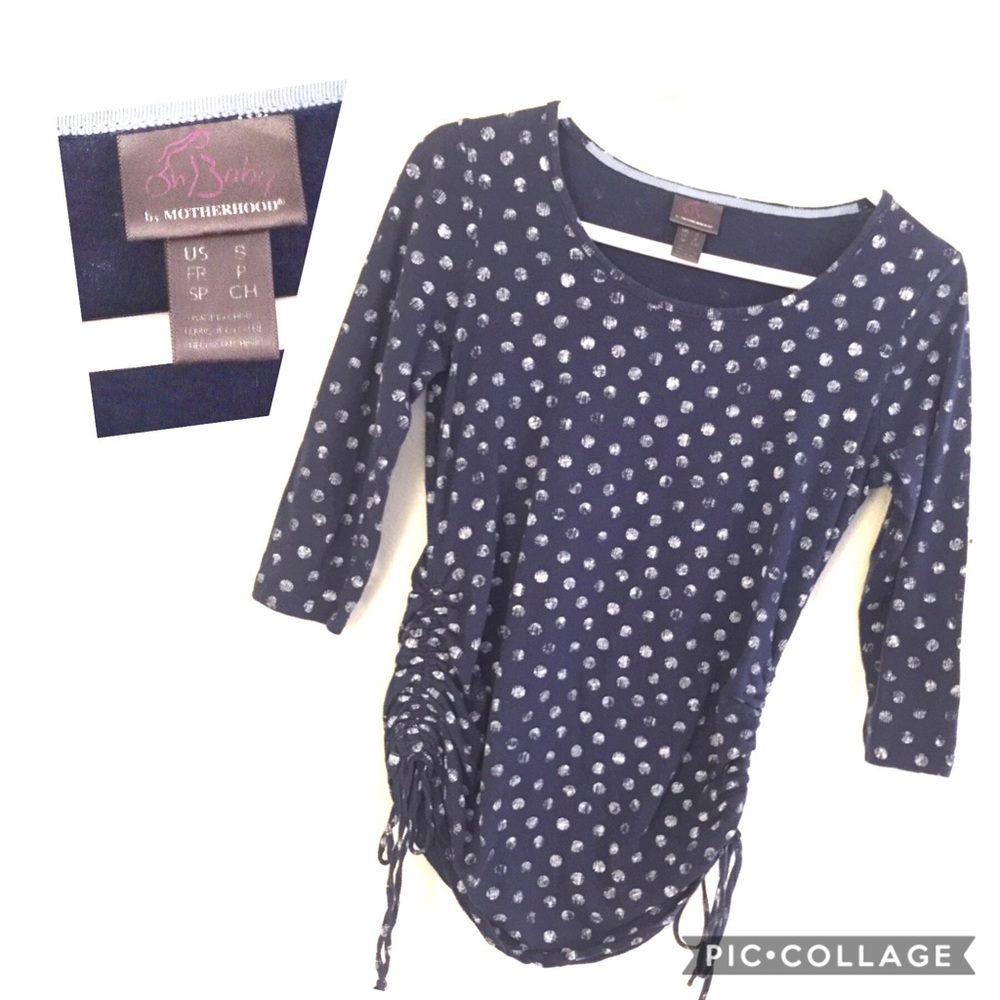 Small Motherhood Navy Polkadot Top